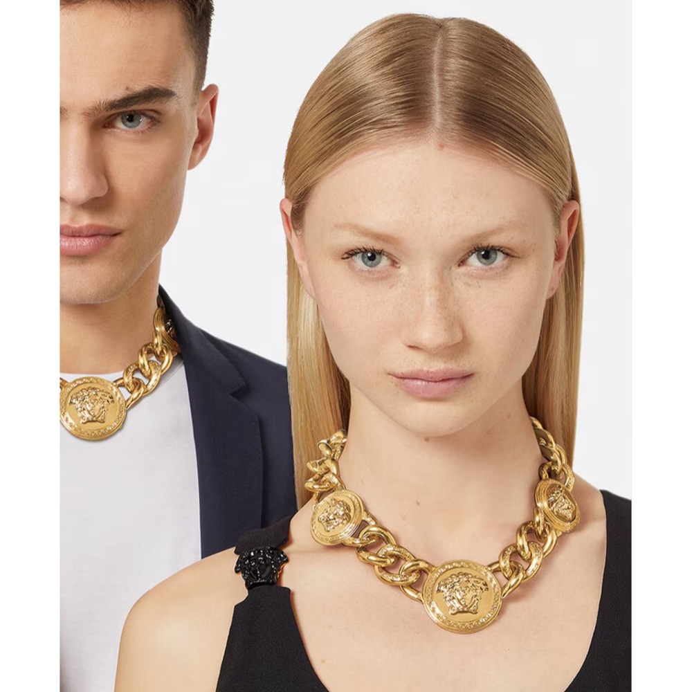 Versace 18k gold plated Medusa‎ chain necklace